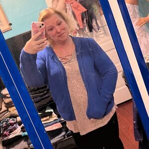 Super Soft Sweater Jacket Blue Medium